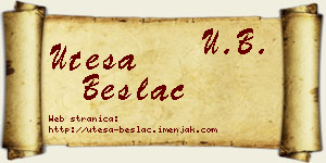 Uteša Beslać vizit kartica